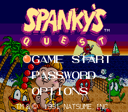 Spanky's Quest (Europe) Title Screen